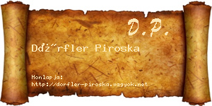 Dörfler Piroska névjegykártya