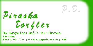 piroska dorfler business card